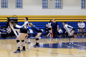 Ryerson's Women's volleyball team will face the University of Western Ontario, the OUA western division’s regular season champions, Mar. 4 at the University of Toronto in a semifinal game. (Nicholas Raponi/Ryersonian Staff)