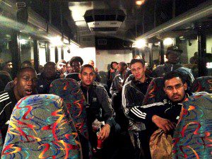 Ryerson men's basketball team 2013 on the road to Kingston