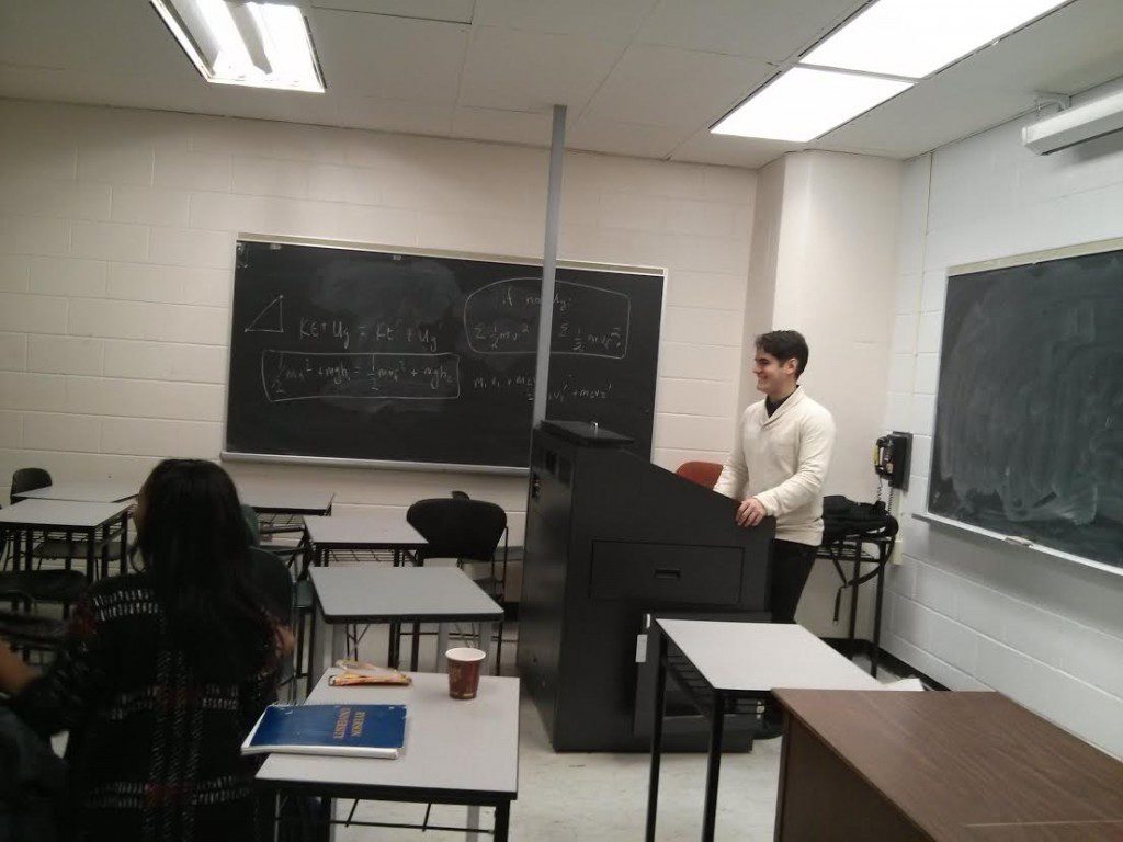Fourth-year student Daniel hosts a stress management workshop (Fatima Syed / Ryersonian Staff)