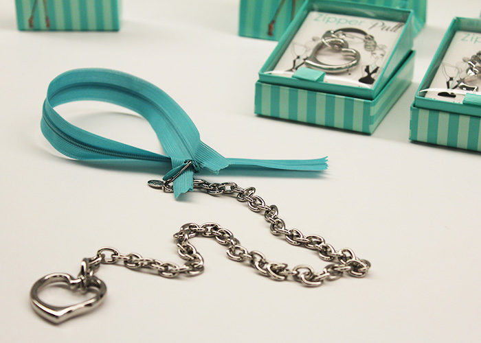 Ms. Dress Up Inc. features a self-pull zipper to help women get dressed on their own. The zipper doubles as a bracelet or necklace. (Robyn Fiorda)