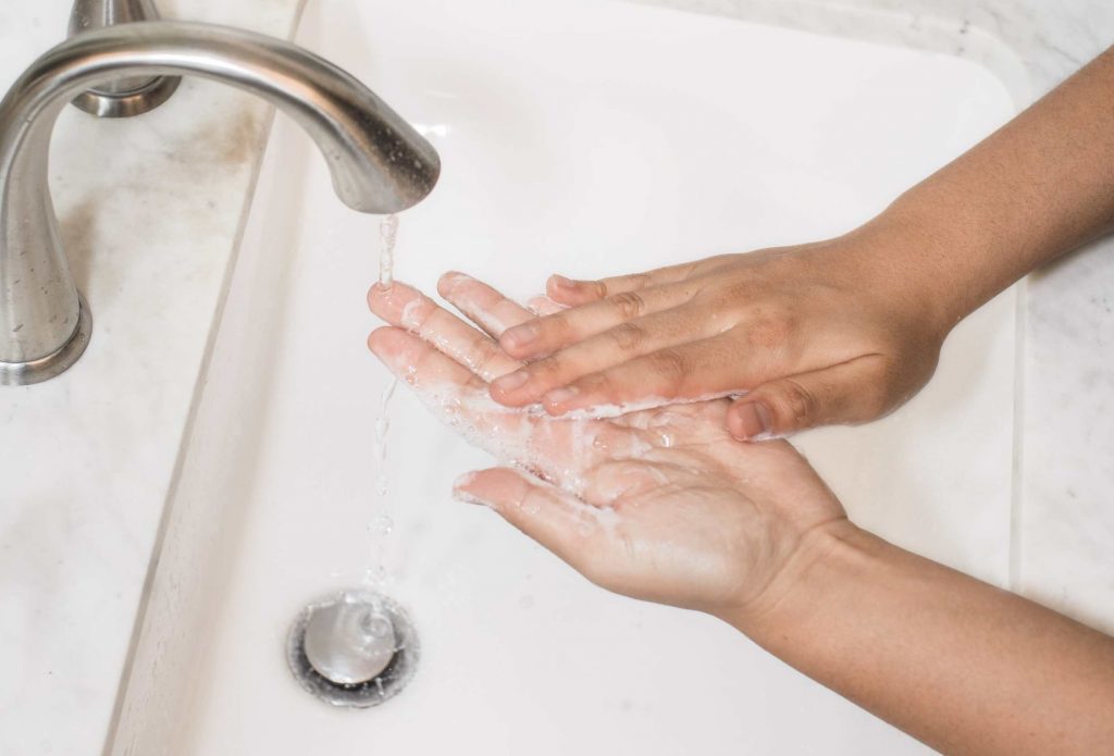 washing hands